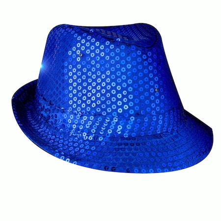 Endless Games LED Flashing Fedora Hat with Sequins, Blue EN3330925